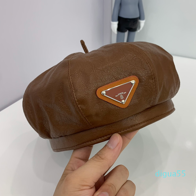 

Designer Leather Beret Hats For Women Hat Luxurys Designers Beret Womens Mens Bonnet Beanie Hat Winter Fitted Hats, Black