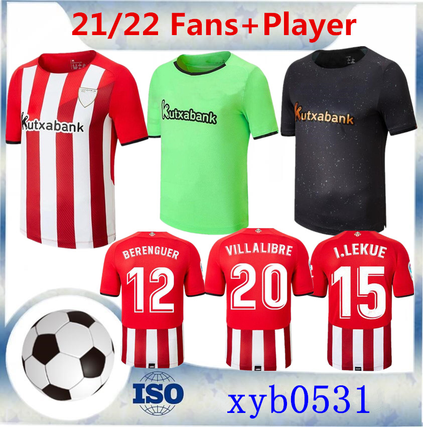 Jeux de fools 21 22 Bilbao Soccer Jersey Home Athletic Raul Garcia Berenguer Williams 2021 2022 Villalibre Muniain Martinez Hommes Camiseta de Fo