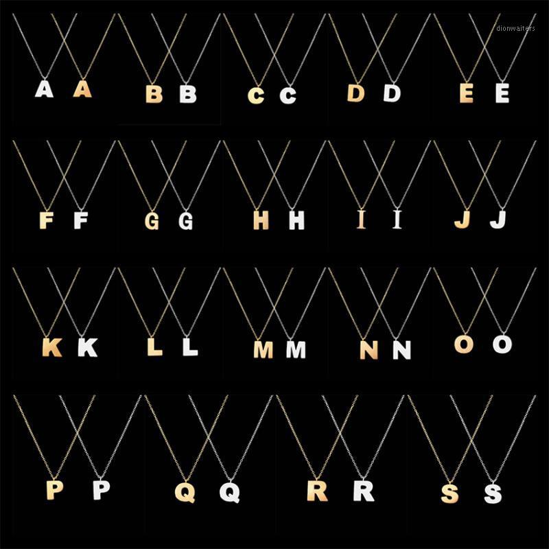 

Fashion Initial Letter Necklace Stainless Steel Chain Suspension Alphabet Alfabet Choker Pendant Flower Girl Gifts Chains