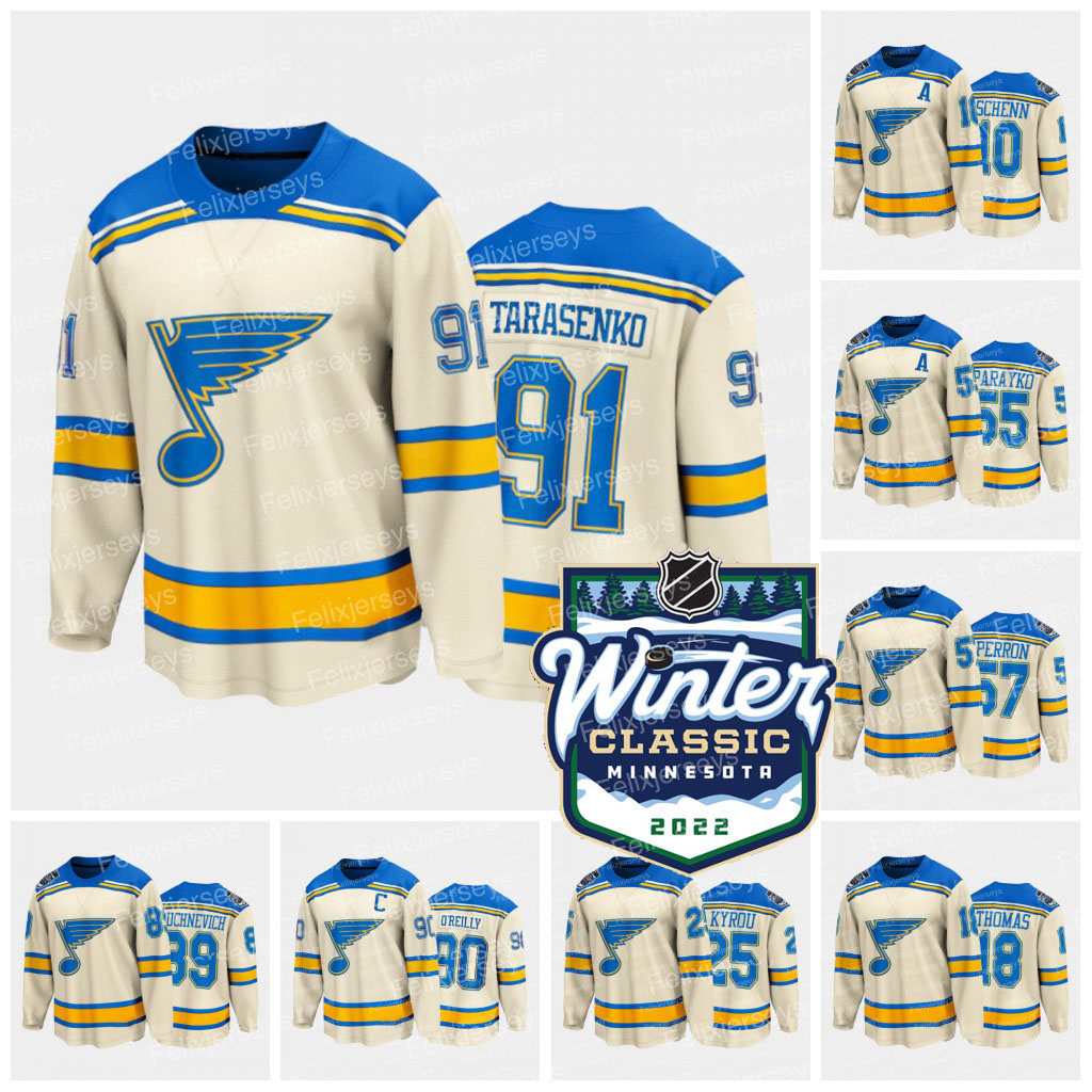 

St. Louis Blues 2022 Winter Classic Jersey Vladimir Tarasenko Pavel Buchnevich Binnington David Perron Ryan O'Reilly Robert Thomas Kyrou Colton Parayko Torey Krug, Home jersey mens s-xxxl
