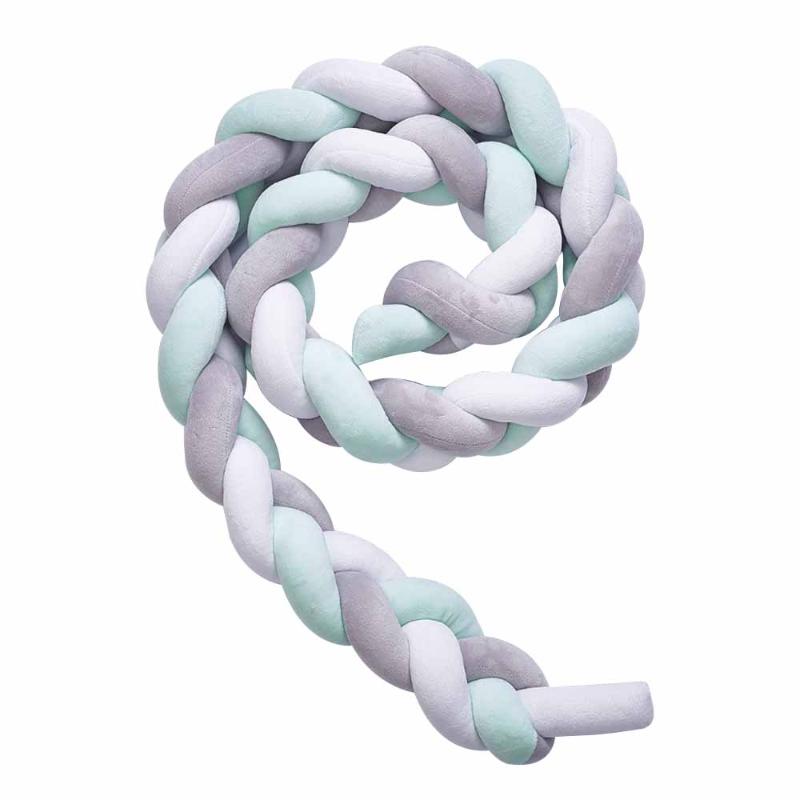 

Bedding Sets 3-4M Knot Born Bumper Long Knotted Braid Pillow Baby Bed Fence Woven Plush Crib Cushion