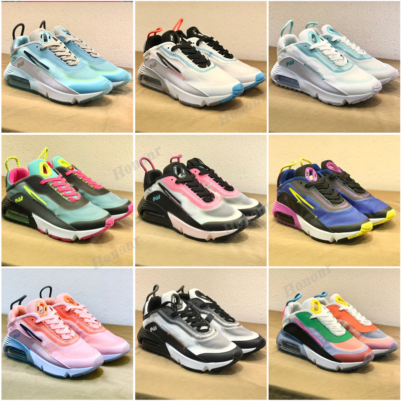 

New S 2090 Cushion Mens Athletic Shoes Triple Black Summer Gradients Sneakers Rainbow Women Sports Trainers Size 36-45 MAXT 2090, Color 14