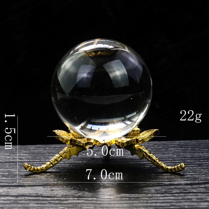 

Decorative Objects & Figurines Fashionable Three Dragonflies Metal Crystal Ball Display Stand Gem Jewelry Exhibition Storage Rack Office Des