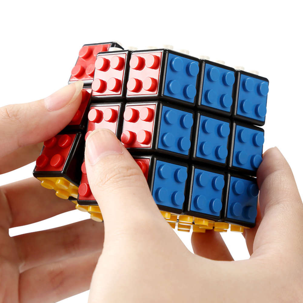 

Assembled toys Wange small particle building block Rubik's cube compatible with LEGO intelligent toys gift display rack 094-1