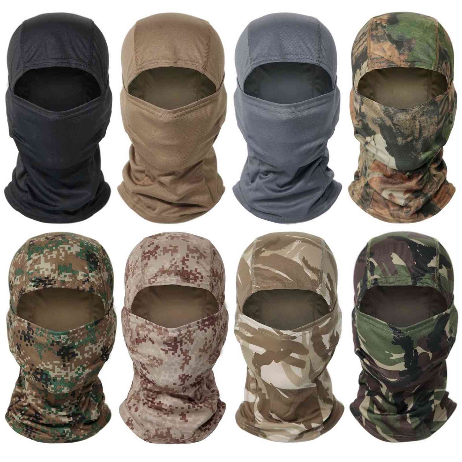 

Camouflage Balaclava Full Face Scarf Ski Cycling Full Face Cover Winter Neck Head Warmer Tactical Airsoft Cap Helmet Liner, B-03