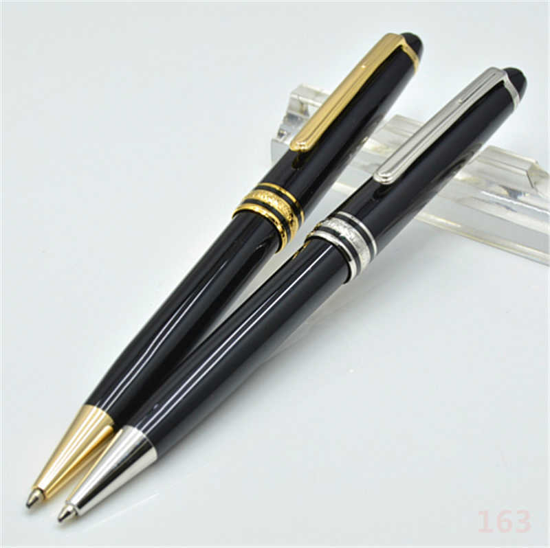 

High Quality 163 Bright Black Ballpoint Pen / Roller Ball Pen Classic Office Stationery Promotion Pens For Birthday Gift, As is shown in