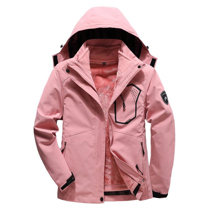 

Outdoor Jackets&Hoodies Winter 3 In1 Ski Jacket Men Women Sports Wear Waterproof Windproof For Male Hiking Snowboard Coat Super Warm -30 Deg, Blue;black