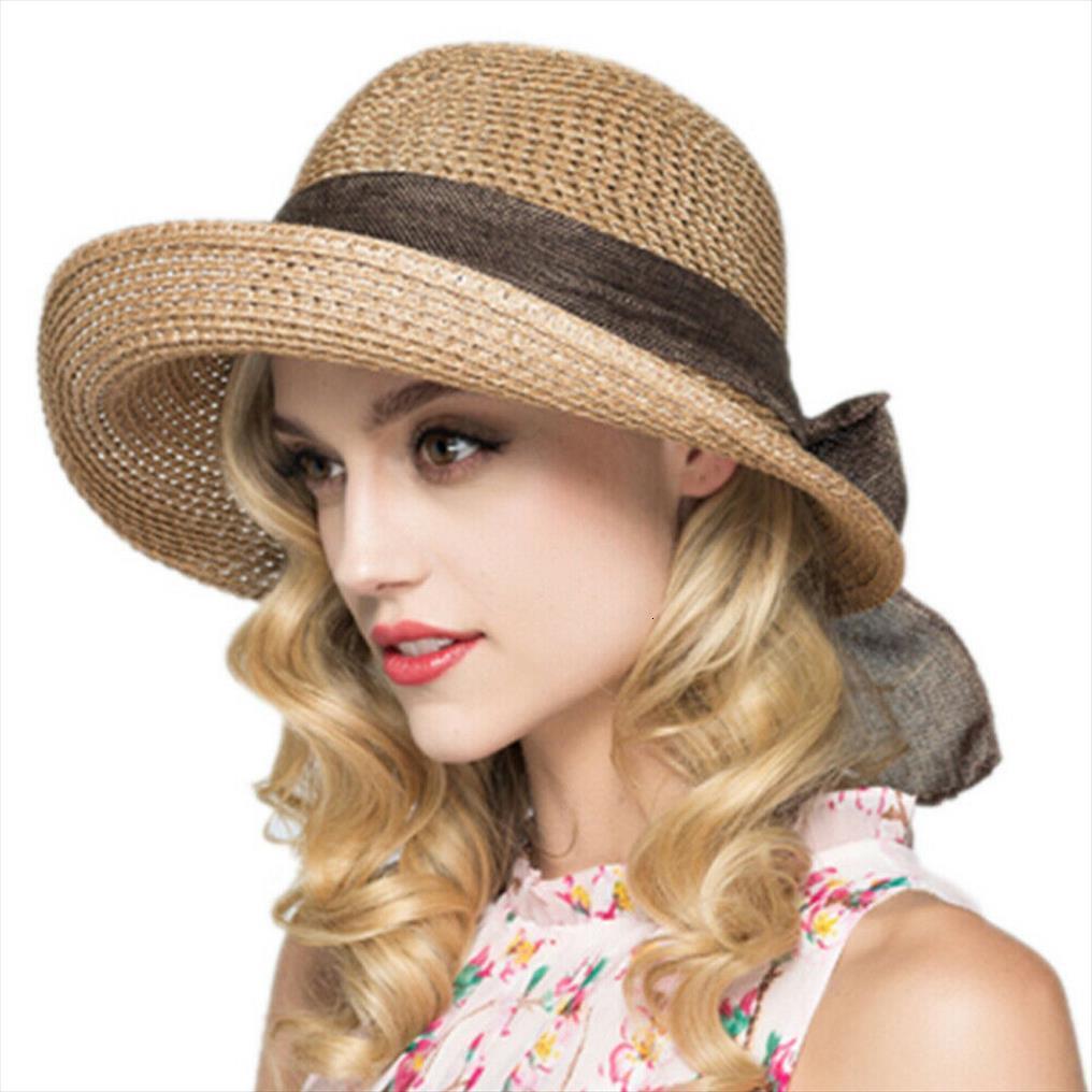 

summer casual women lady straw hat sun hats panama cap beach beachwear, Blue;gray