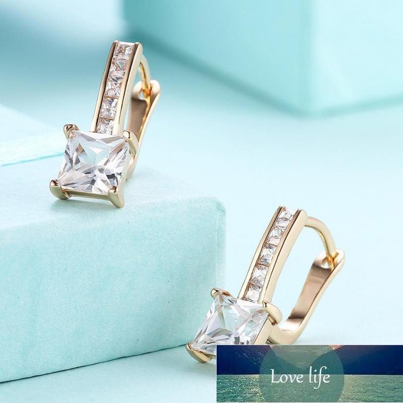 

Fashion Zircon Earrings Gold Color Square Zircon Earrings For Women Earing Jewelry Earring New Earings Gift Kolczyki Pendientes Factory price expert design