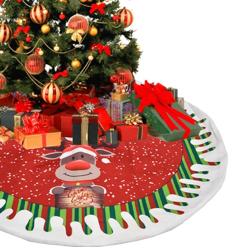

Christmas Decorations Size Soft Elk Santa Xmas Layout Party Supplies DIY Year Floor Mat Cover Carpet Decor Tree Skirt