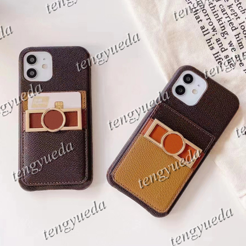 

Deluxe Fashion Phone Cases for iPhone 14 14pro 14plus 13 13pro 12 12pro 11 pro max Xs XR Xsmax Leather Card Holder Luxury Designer Cellphone Cover, L2--brown