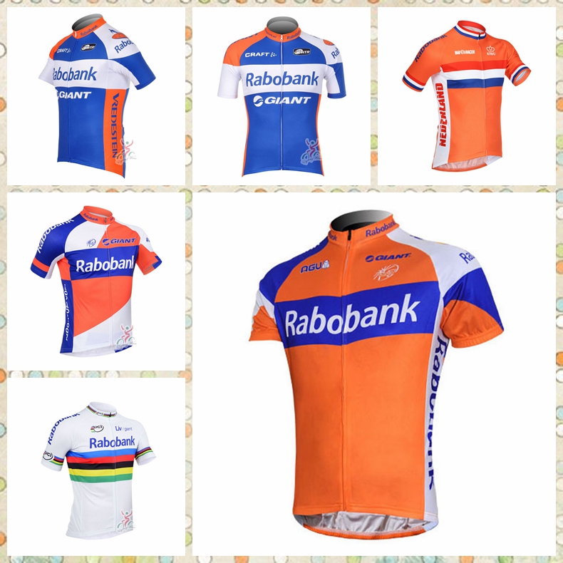 

RABOBANK team Short Sleeves jersey (bib) pro Clothing Mountain Breathable Racing Sports Bicycle Maillot Soft Skin-friendly Outdoor summer 42126, Black
