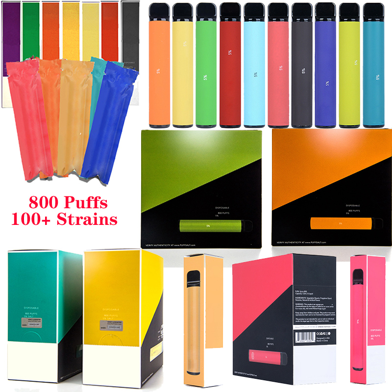 

100 Colors Puff Plus Disposable E Cigarettes Vape Puffplus 800 Puffs Starter Kit 550mAh Battery Vapes Pen 3.2ml Carts Vaporizer Upgraded Bar