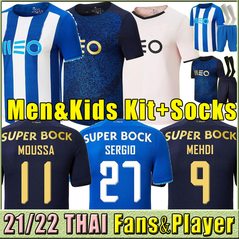 

Adult kids kit 21 22 porto soccer jerseys fc home away 2021 2022 Sergio Oliveira Mehdi Moussa Luis Diaz Mateus Evanilson PEPE football shirt, Black;yellow