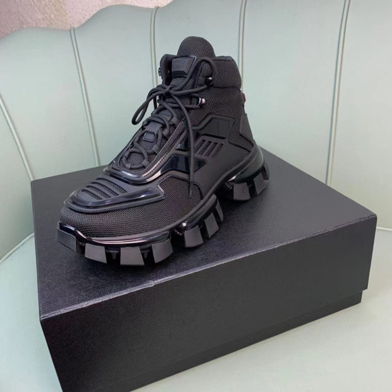 High-quality autumn and winter European high-top boots mens women's shoes couple models robot tires serrated platform pancake round head