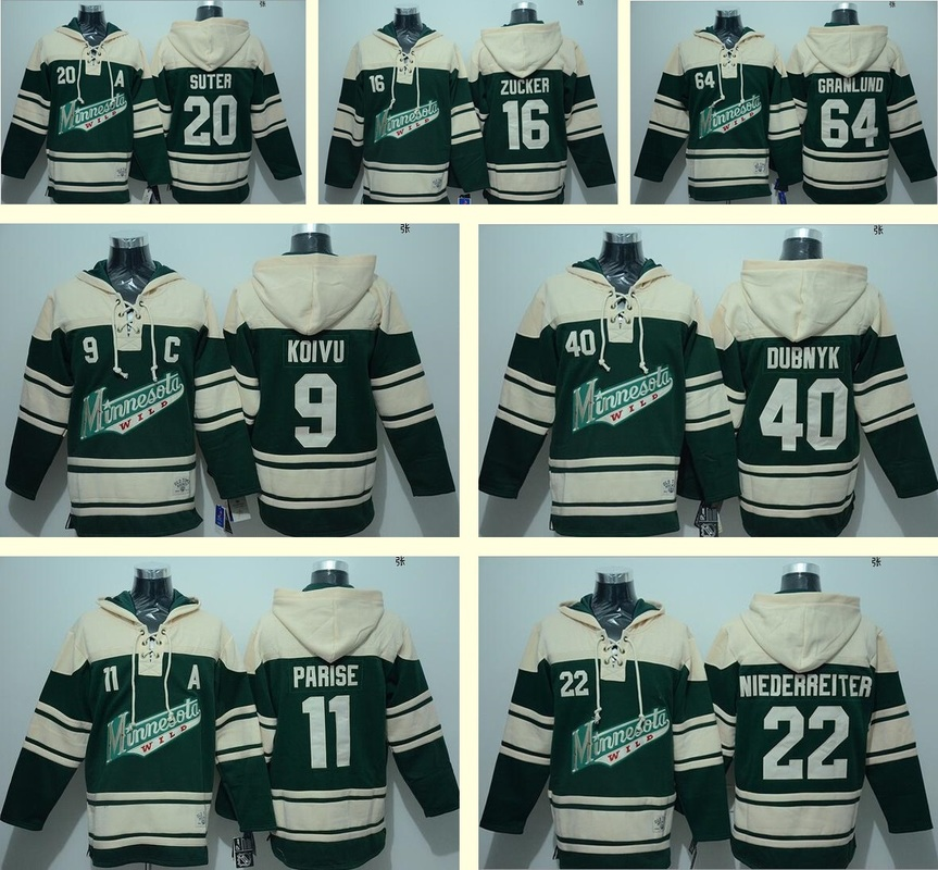 

Mens Minnesota Wild 11 Zach Parise 20 Suter 16 Zucker 64 Granlund 9 Koivu 40 Dubnyk 22 Niederreiter Green Hockey Hoodies Sweatshirt jerseys
