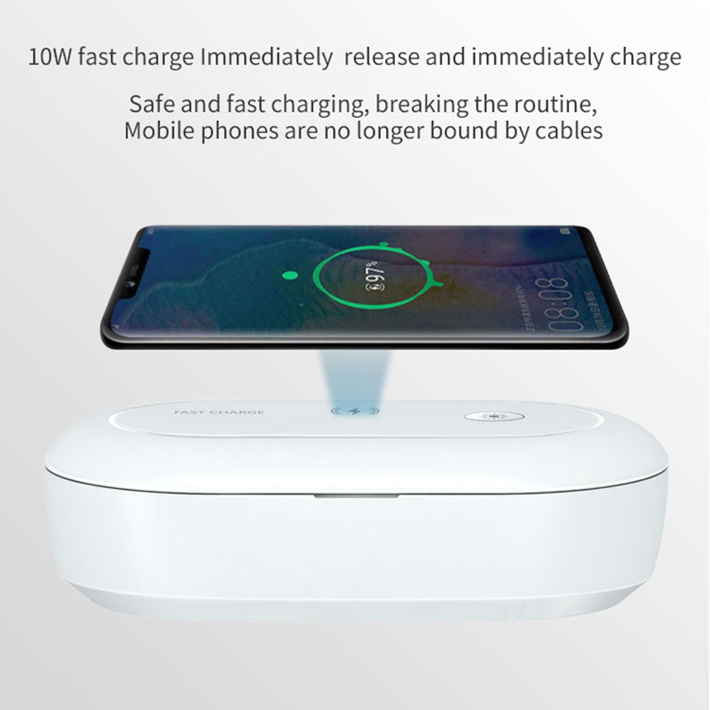 

Mobile Phone Sterilizer 5V UVC Disinfection Box Multifunctional Portable Ultraviolet Disinfector with Wireless Charging