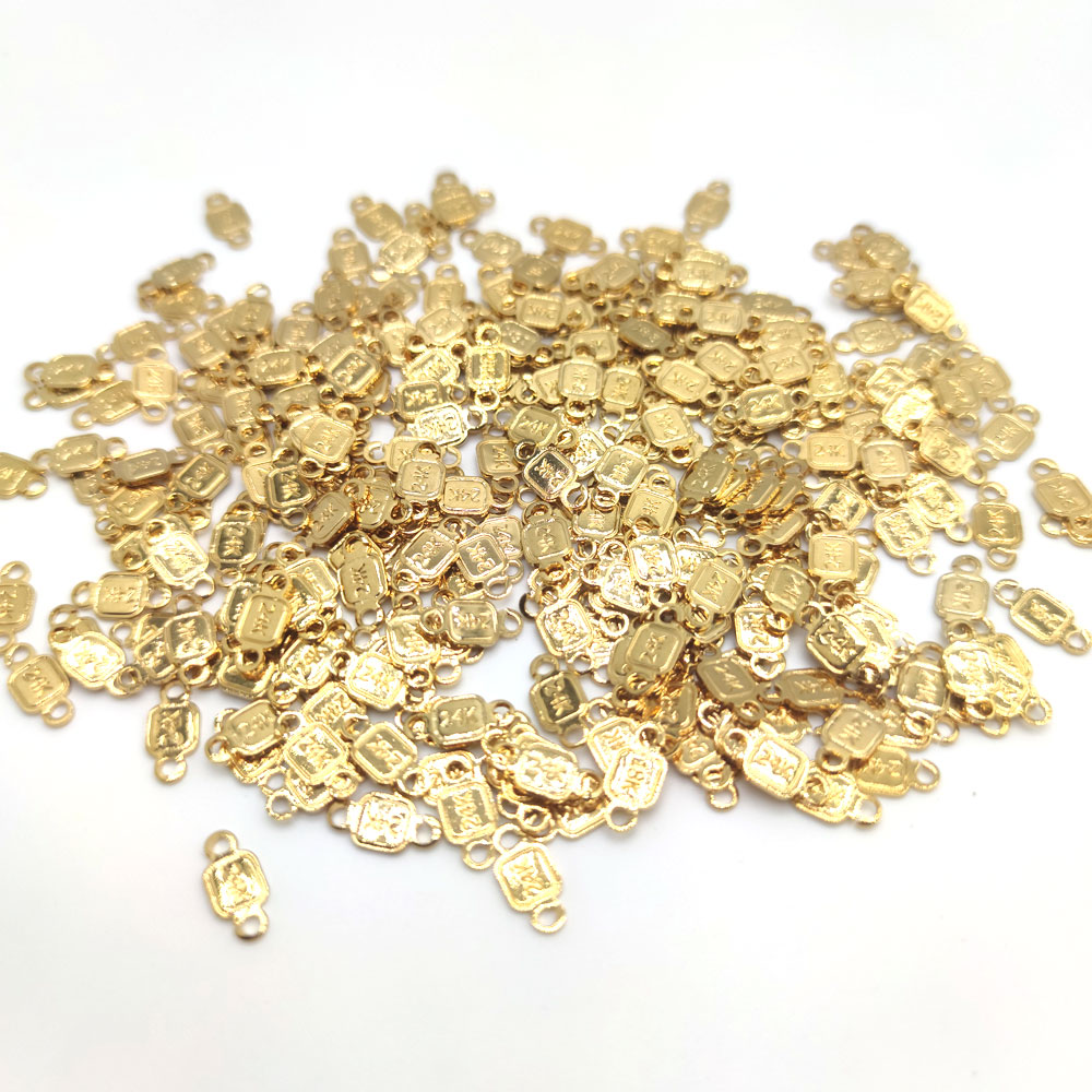 1 PCS 24 k Stamep Accessories Chain Necklace Bracelet Fashion Fine Solid GOLD Lengthen Label Simple Modern-image-706798860