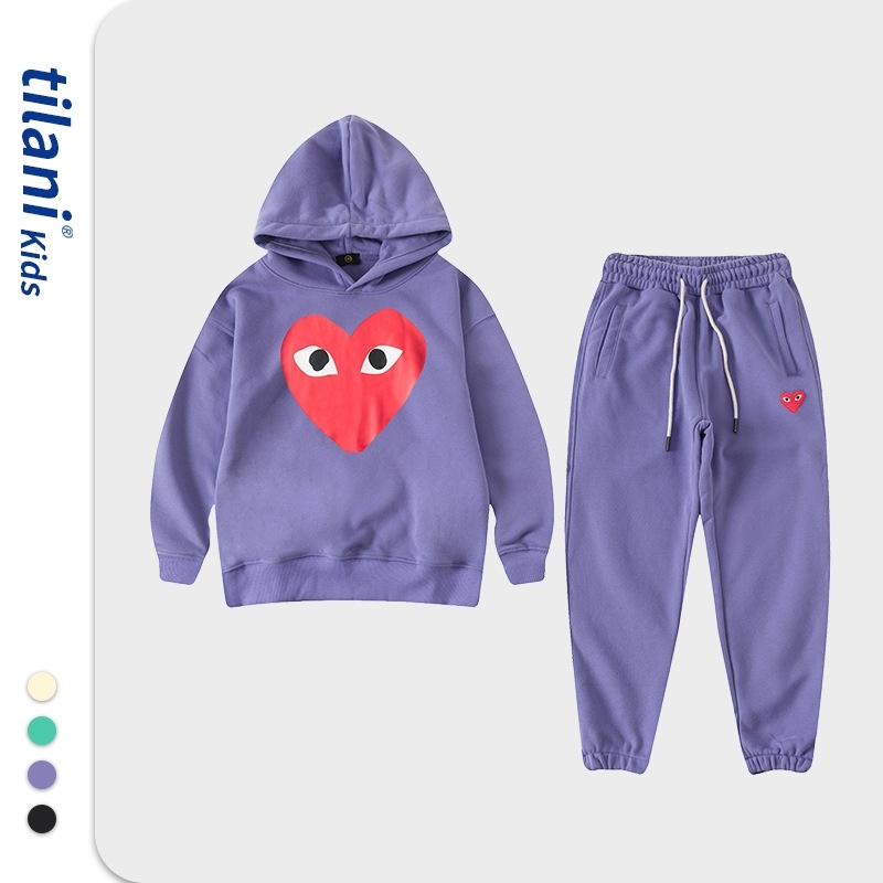 

Tilani children's fashion brand red love big eyes boys and girls baby ins sweater set