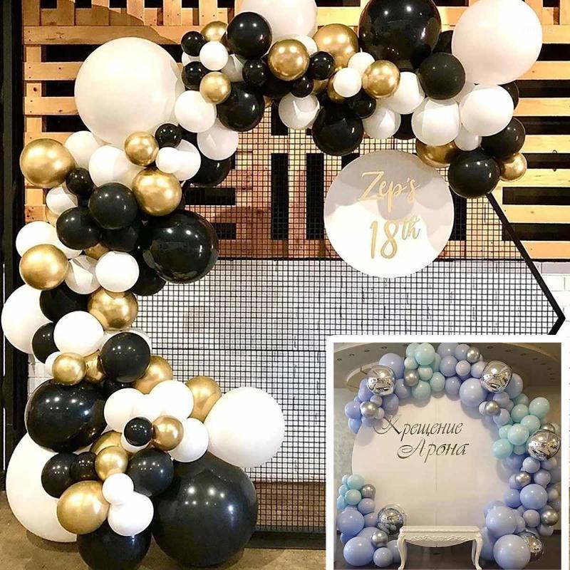 

Party Decoration 132Pcs Black White Gold Balloons Arch Balloon Garland Kit For Engagement Wedding Birthday Baby Shower Decor