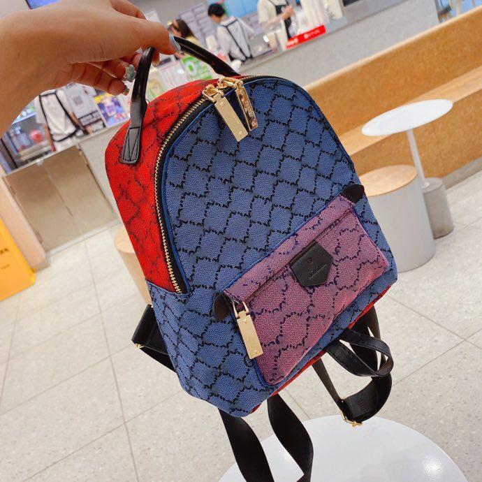 

Brand Luxury Printing Design Female Mini Backpack European and American Fashion Student High Capacity Women's Travel Bag, Blue