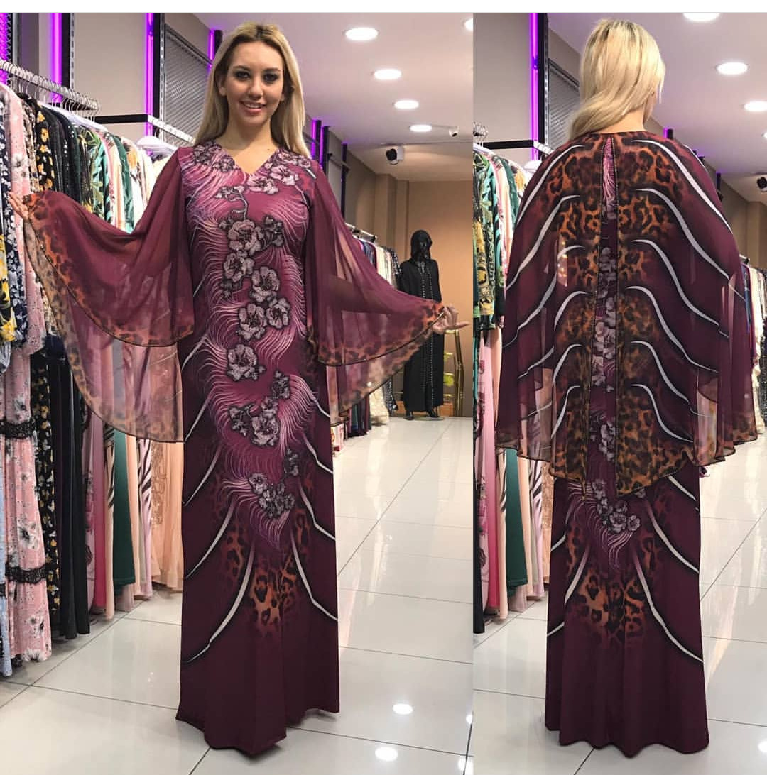 

Muslim African Dresses Women Turkey Dubai Africa Islamic Clothing Flare Sleeve Dress Moroccan Kaftan Jilbab Abaya Vestidos Robe
