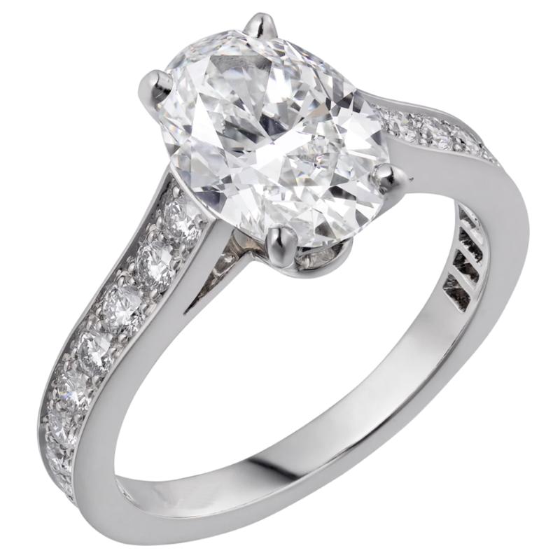 

Au750 White Gold Ring Women Wedding Anniversary Engagement Party Oval Moissanite Diamond Elegant Romantic Trendy Cute Cluster Rings