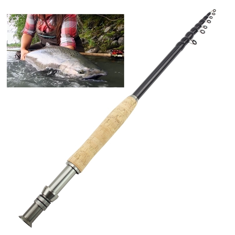 

2.1M 2.4M 2.7M 3.0M telescopic Fly Fishing Rod Portable Carbon UltraLight Fast Action Cork handle Tackle 220224