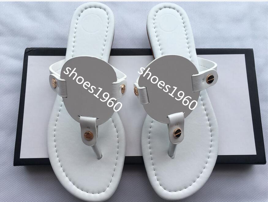 

WITH BOX mens and womens fashion Black 1-3mm Marmont Leather Thong Sandals adults unisex beach causal slippers size euro 35-42