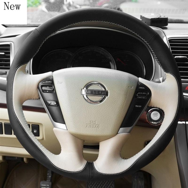 

High-quality Hand-Stitched Leather Suede Carbon Fibre Car Steering Wheel Cover For Teana Accessories Covers
