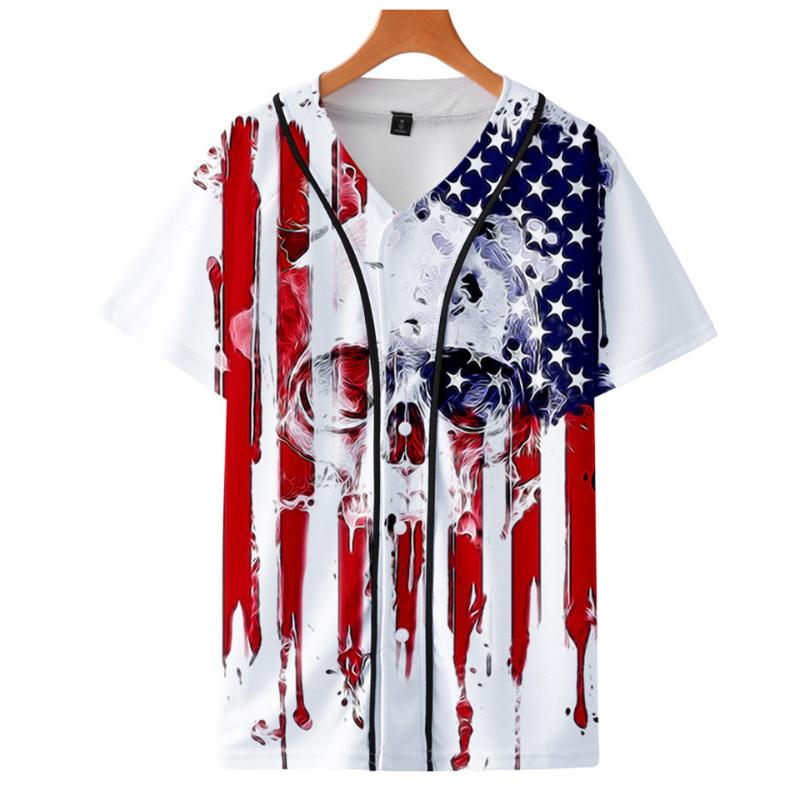 

Men's T-Shirts Skull Eagle USA National Flag Baseball T-shirt Hip Hop T Shirts Casual 3d Tshirt Tee Harajuku Streetwear Shirt Brand Clothes, 3dbq-13