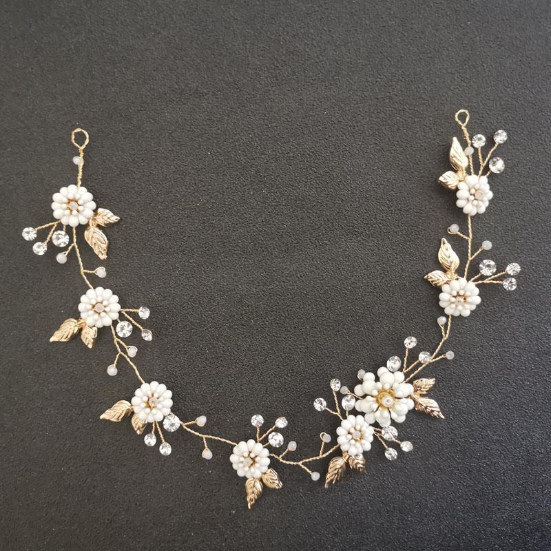 

Hair Clips & Barrettes SLBRIDAL Handmade Golden Crystal Rhinestones Pearls Flower Wedding Accessories Bridal Headband Bridesmaids Women Jewe, Golden;silver