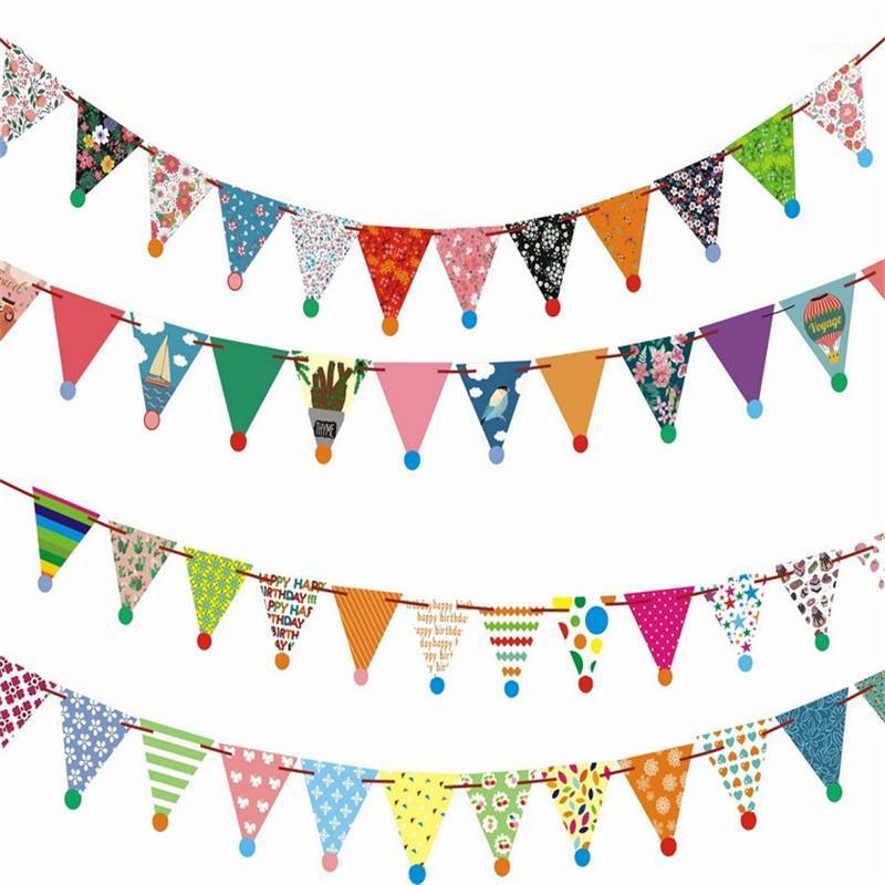 

Party Decoration Flag Banner Garland DIY Glitter Bunting Paper Birthday For Home Event Wedding Supplies