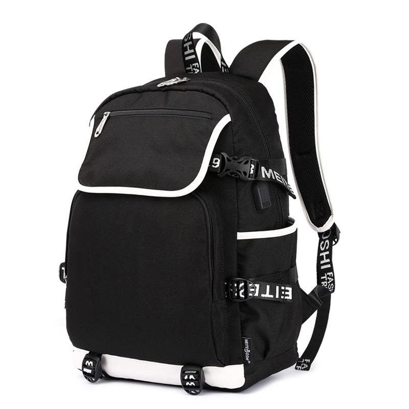 

Backpack USB Rechargeable Schoolbag Notebook Computer Bag, Black
