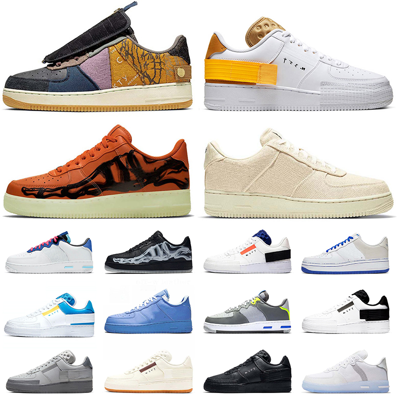 

2021 white mens women airforce 1 one running shoes off platform N354 skeleton orange travis cactus jack shadow spruce aura trainers skateboa, White;red
