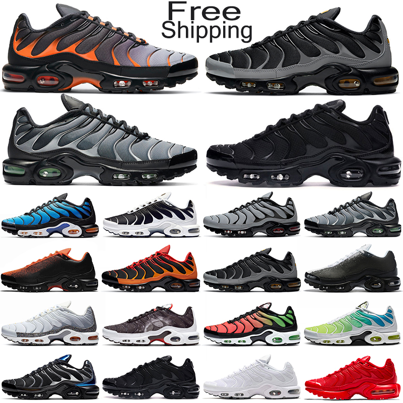 

cheaper tn plus mens running shoes women outdoor sneakers Grey Orange Triple Black Laser Blue tns men womens sports trainers 36-46