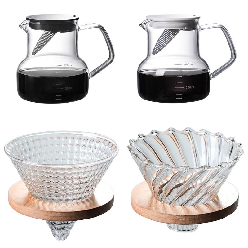 

Coffee Pots 400ML Glass Dripper And Pot Set With For Filtering More