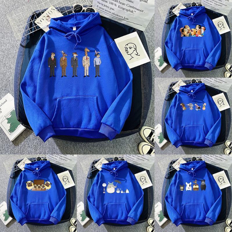 

Men' Hoodies & Sweatshirts Drawstring Casual Full Sleeve Hooded Pullovers Autumn Winter Pocket Loose Warm Fashion Oversized Streetwear, Blue