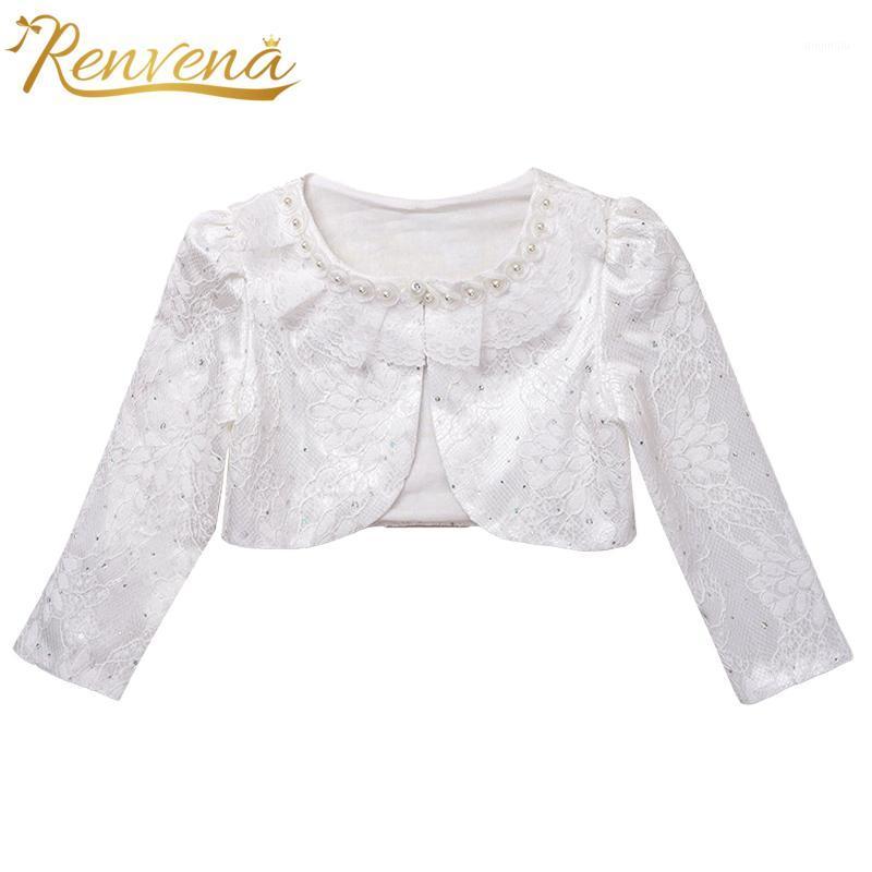

Jackets Flower Girl Dress Bolero Kids Wraps Girls Long Sleeve Shrug Floral Lace Cardigan Tops Wedding Party Girl's Coat, Blue;gray