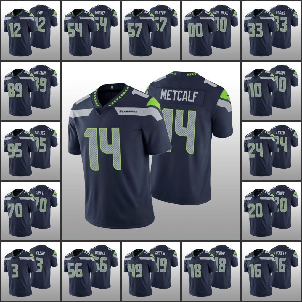 

SeattleSeahawksMen Women Youth #3 Russell Wilson 12th Fan 14 D.K. Metcalf 33 Jamal Adams 16 Tyler Lockett Custom Navy Vapor Limited Jersey