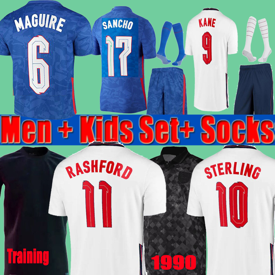 

EnglAnd soccer jersey 2021 2022 KANE STERLING RASHFORD SANCHO GREALISH MOUNT FODEN HENDERSON MAGUIRE 20 22 national football shirt men + kids kit sets uniforms, Away blue