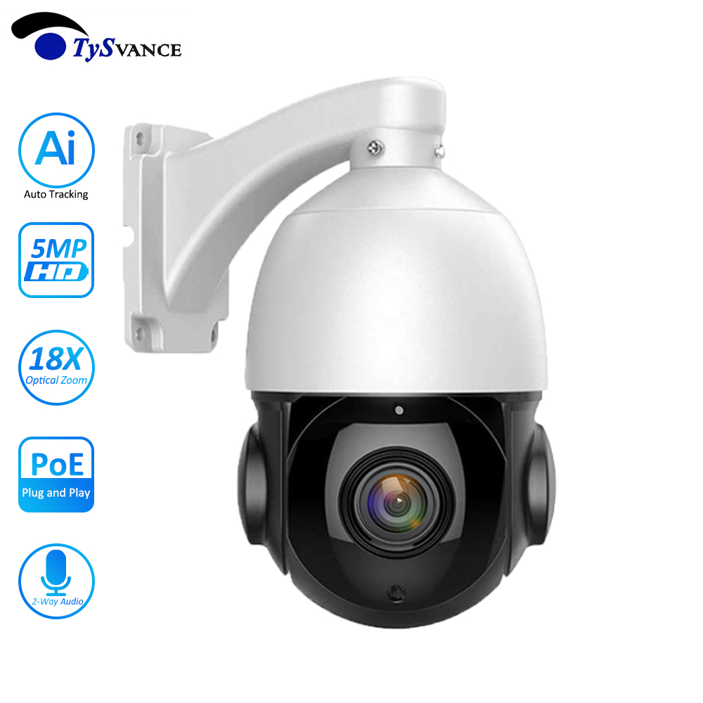 

HD 5MP IP Camera Humanoid AI Auto Tracking POE PTZ Motion Detection Outdoor IP66 IR 60M Two Way Audio 30X ZOOM Security