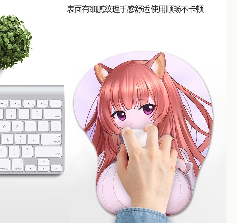 Mouse Pads & Wrist Rests 3D Super Soft Pad Anime Creative Cute Two-dimensional Beauty Realistic Big Breast Silicone Gaming-image-734783000