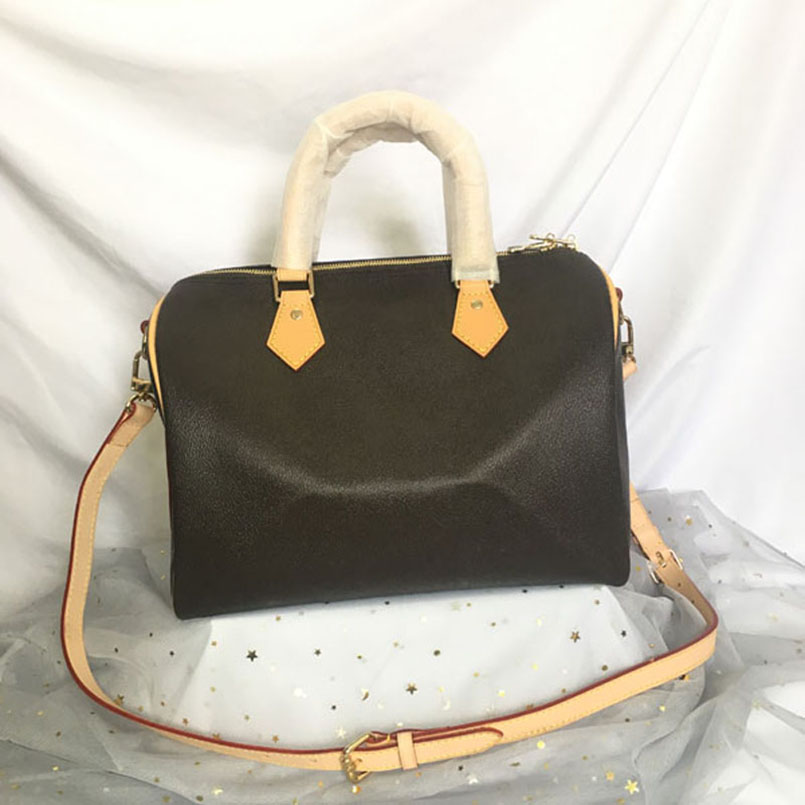 

fashion ladies leather high quality classic shoulder bag SPEDY luxury pillow crossbody purse large capacity handbags crossbodys tote M41113 25cm 30cm 35cm, Brown flower