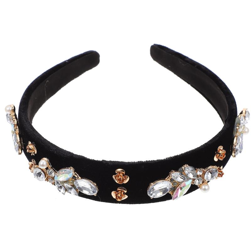 

Hair Clips & Barrettes Chic Style Fashion Baroque Rhinestone Pearl Band For Decor, Golden;silver