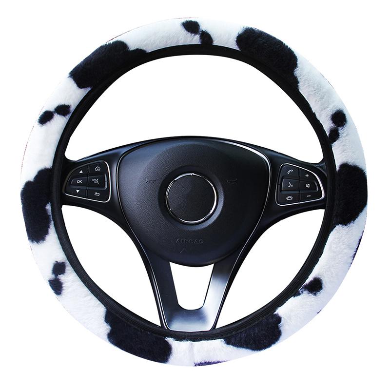 

Steering Wheel Covers 38cm Leopard Print Cover DIY Soft Plush Steering-Wheel Car Styling Interior Accessories