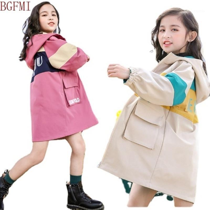 

Jackets Windbreaker Windproof Waterproof Double-sided Spring Autumn Clothes Children Clothing Girl JUNIOR Trench Coat Wear On Both Sides, Blue;gray