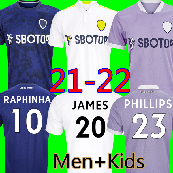 

21 22 Leeds United soccer jersey JAMES PHILLIPS RAPHINHA third 2021 2022 home Kits STRUIJK RODRIGO HARRISON LLORENTE Top football shirt MESLIER men kids kit uniform