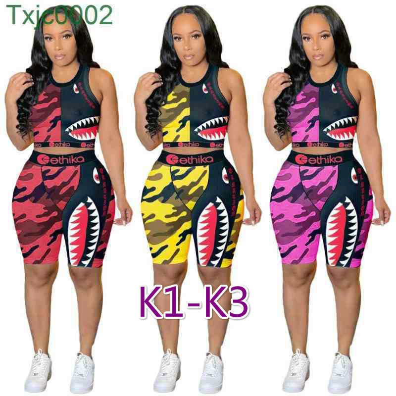 

Women Tracksuits Two Pieces Set Designer Ethika Swimwear Sexy Tie Up Bra Shorts Patchwork Shark Camo Striped Swimsuit Bikini 31 Styles, E1-e6(s-xl)