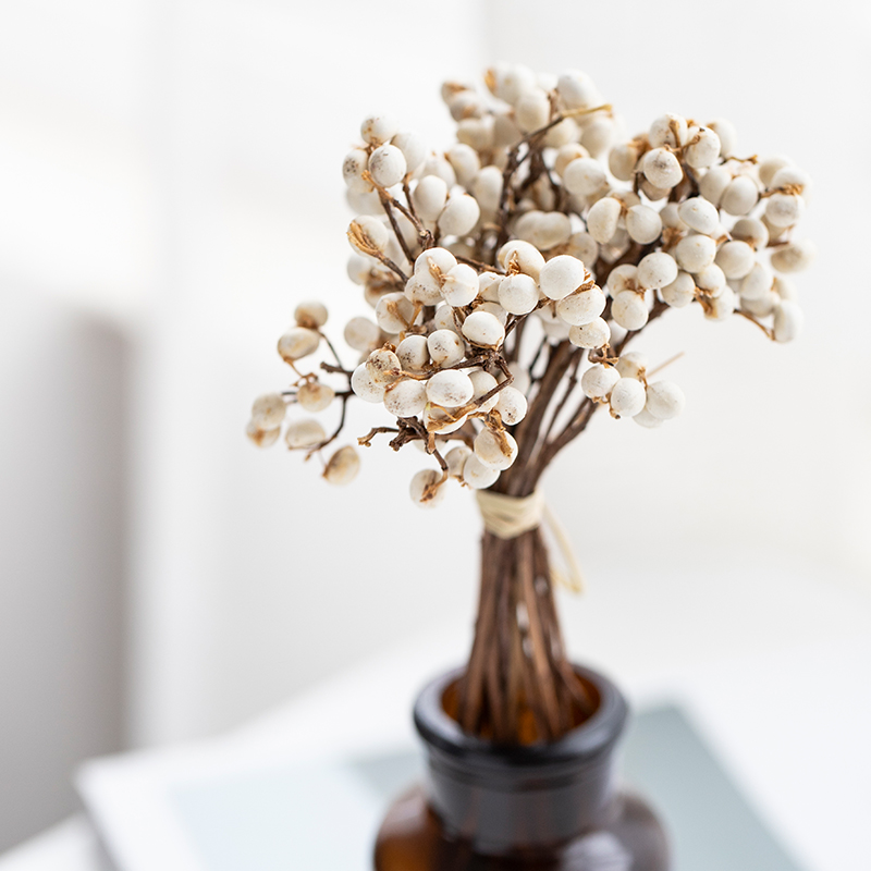 

Natura Dried White Fowers Bouquet For Wedding Party Home Decor Christmass Day Vaentines Day Gift Fashion New Products, 50g white color